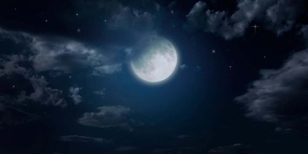 রাতের আকাশে চাঁদ ক্যাপশন