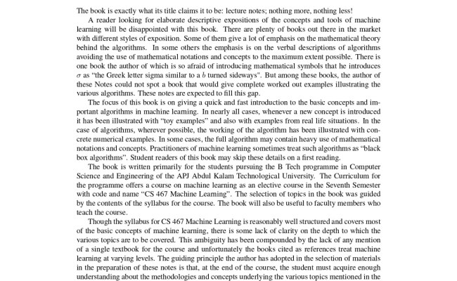 A Comprehensive Resource On Machine Learning: Lecture Notes In Machine ...