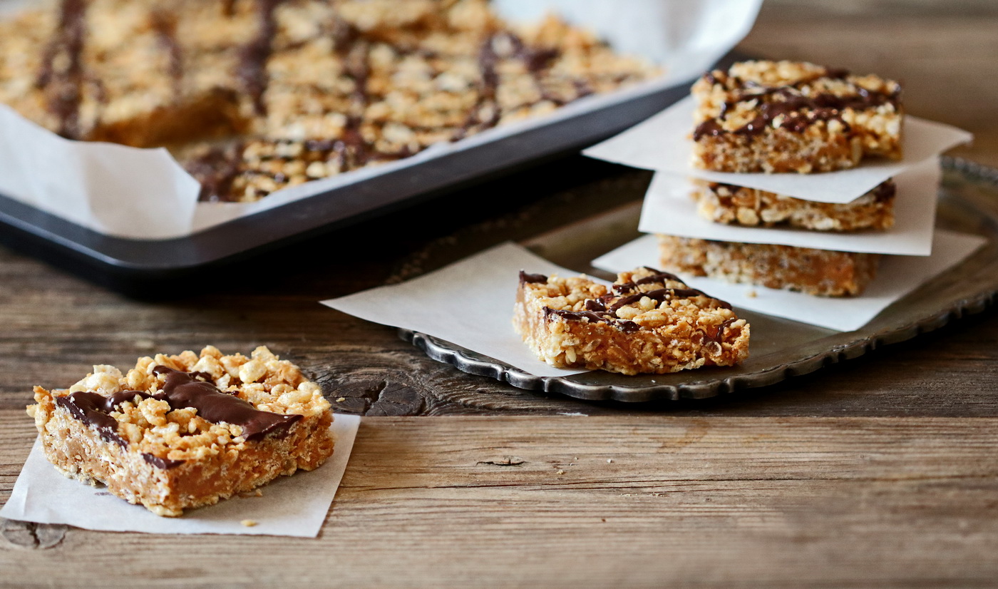 NoBake Chocolate Peanut Butter Rice krispies Bars Neta Cooks