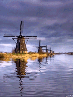 animated holland water gifs windmills moving amsterdam netherlands lake dutch river cloudy windmill screensaver clip kinderdijk liza rowe stream along