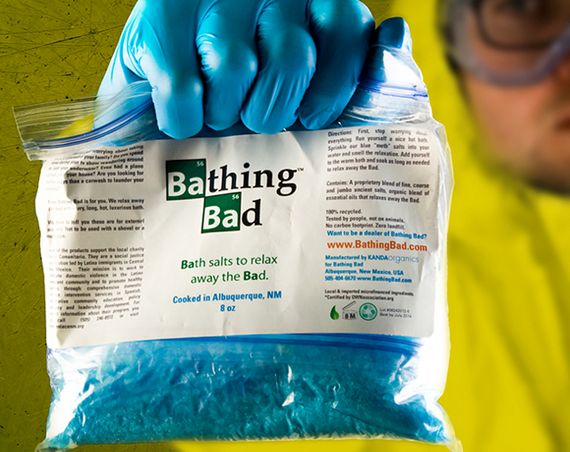 Who could forget the liquefied human remains crashing through the ceiling on the second episode of breaking bad? Bathing Bad: Breaking Bad Fans Need A Relaxing Bath, Too