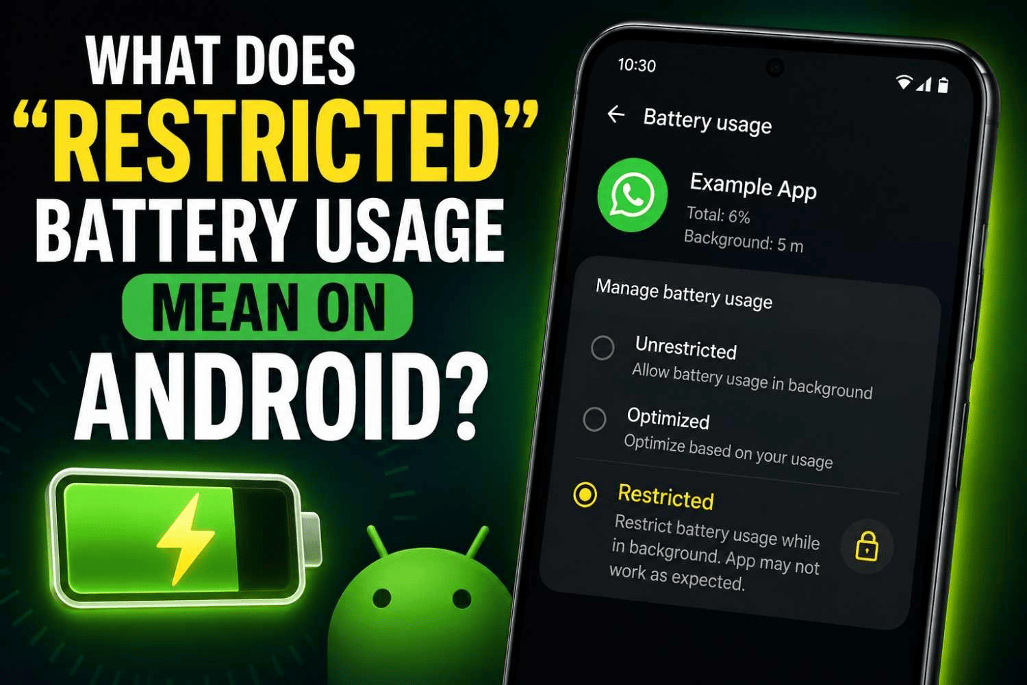 What Does “Restricted” Battery Usage Mean on Android