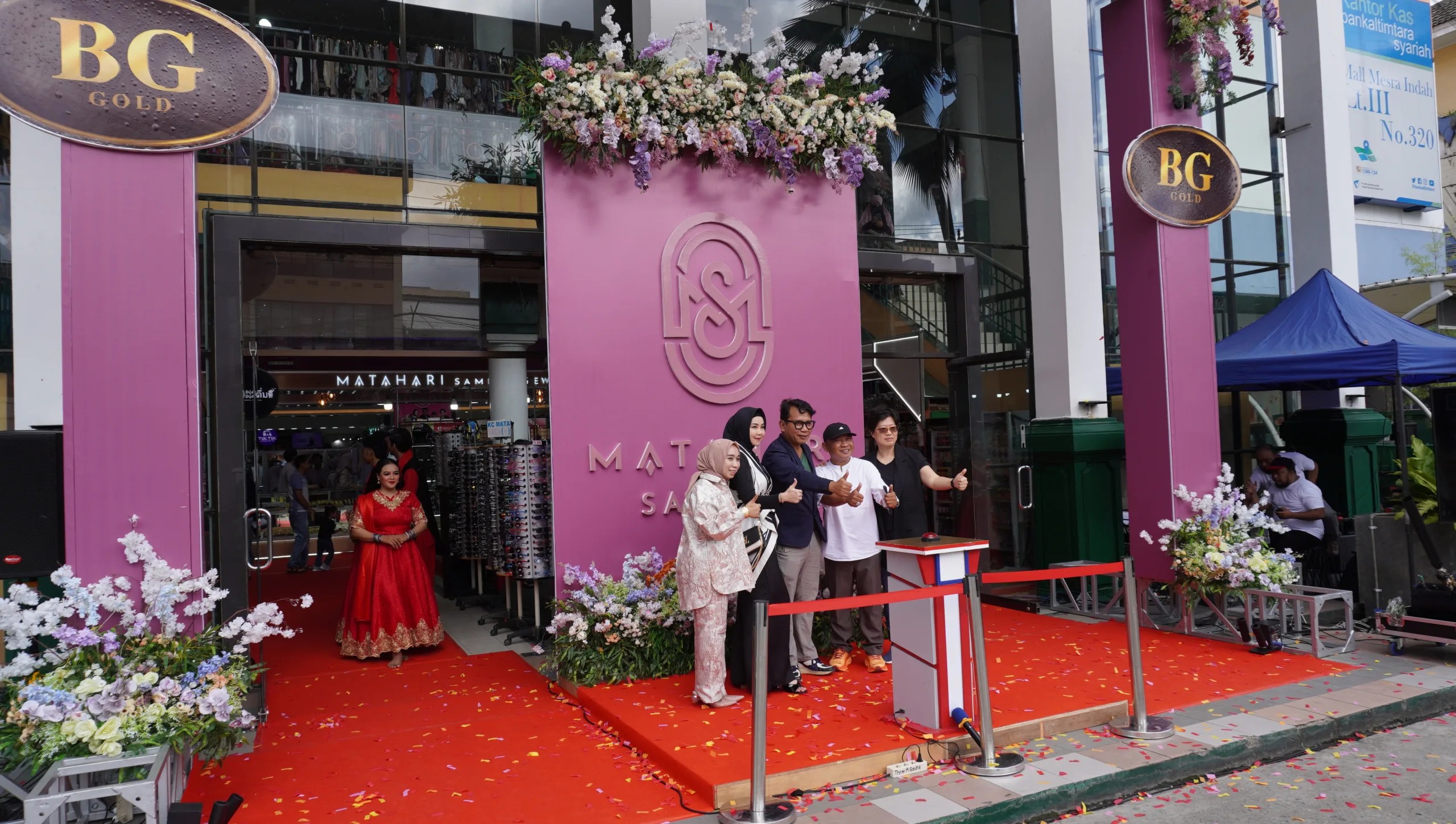 SUKSES PEMBUKAAN OUTLET TOKO EMAS MATAHARI SAMMAR BERSAMA BG GOLD DI MALL MESRA SAMARINDA