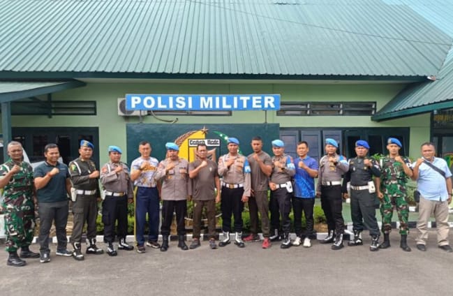 Tingkatkan Sinergitas antara TNI-POLRI, Propam Polres Berau Gelar Coffee Morning bersama Sub Den Pom VI/1-2 BRU
