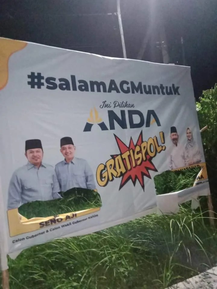 Alat Peraga Kampanye Pilkada Paslon 02 Di Sobek, Tim Pemenangan : sepertinya pendukungnya sudah tidak sabar menunggu