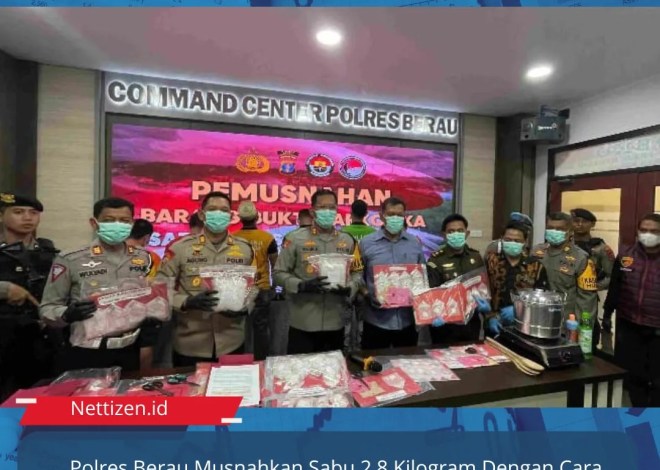 Polres Berau Musnahkan Sabu 2,8 Kilogram Dengan Cara Direbus dengan Detergen dan Berakhir di Septic Tank