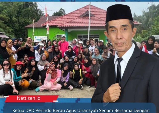Ketua DPD Perindo Berau Agus Uriansyah Senam Bersama Dengan Sahabat Agus Lovery Di Kampung Sambakungan Kecamatan Gunung Tabur