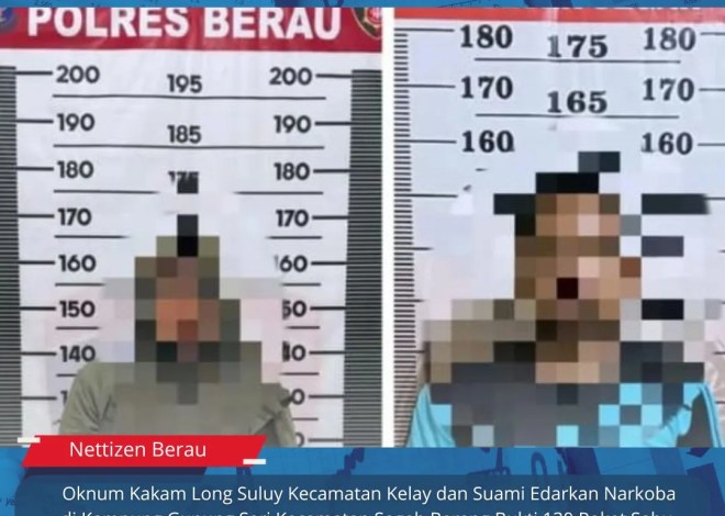 Oknum Kakam Long Suluy Kecamatan Kelay dan Suami Edarkan Narkoba di Kampung Gunung Sari Kecamatan Segah Barang Bukti 130 Poket Sabu, Alat Isap, Timbangan Turut Diamankan Di Rumah Tersangka