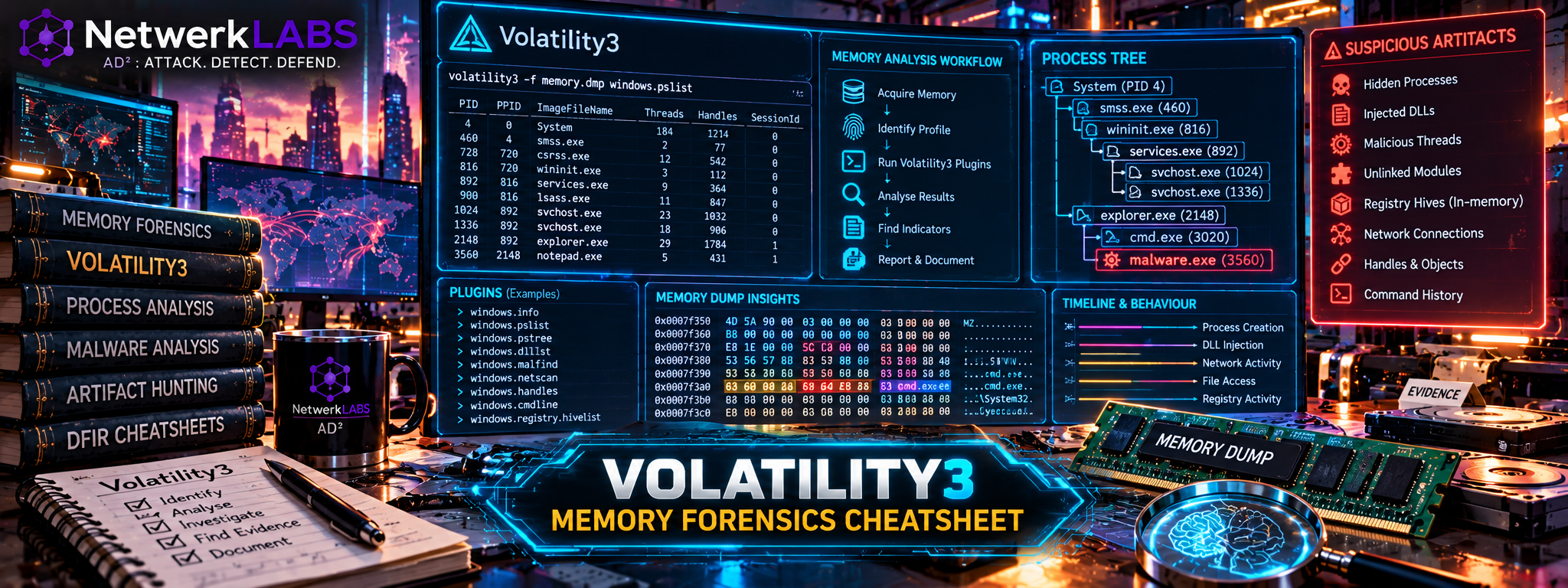 Volatility3: Memory Forensics Cheatsheet