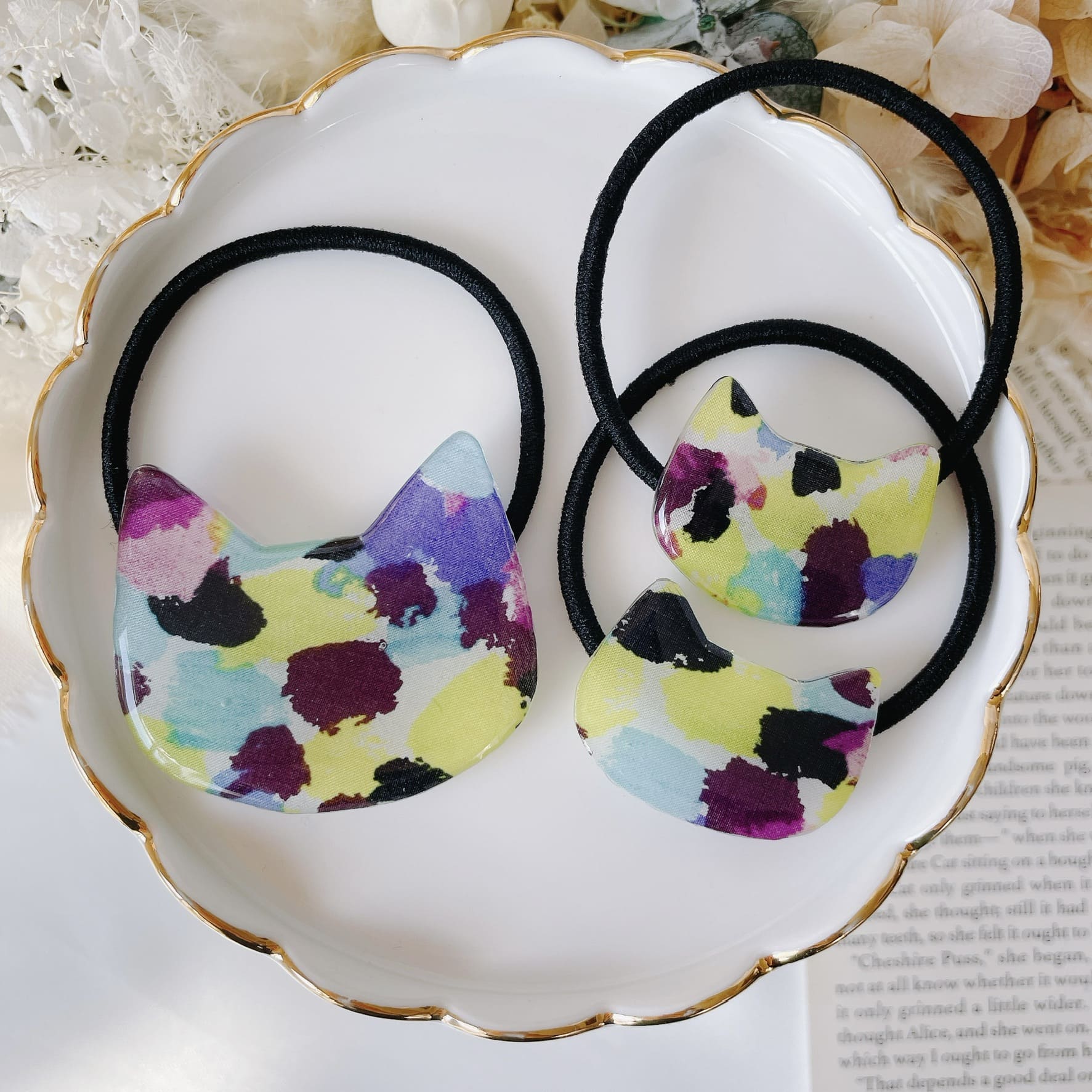 親子お揃いリバにゃんヘアゴム 4 - 画像 (2)