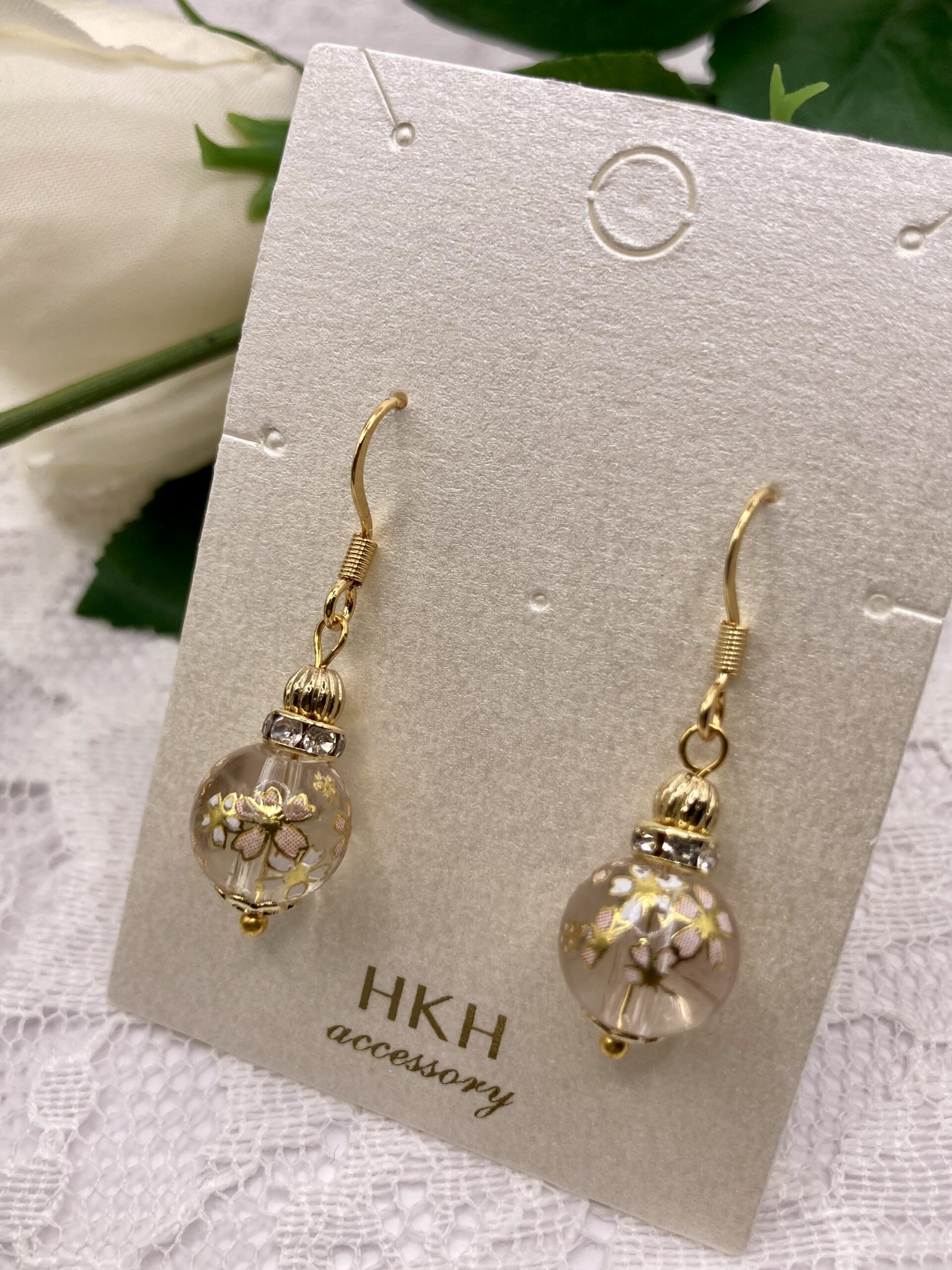 p170 桜柄香水瓶ピアス - 画像 (5)