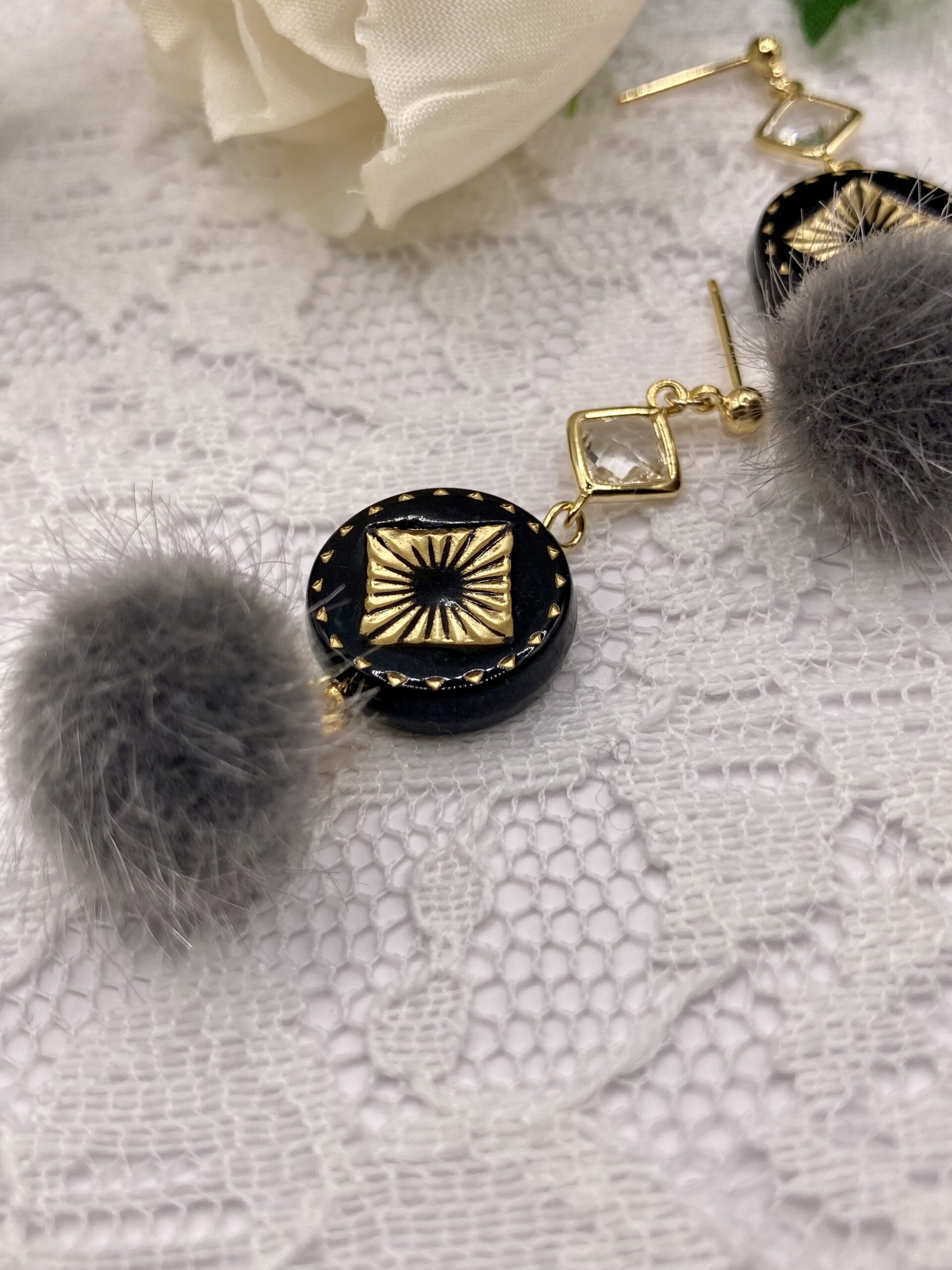 Rain　ポンポンピアス(再販不可のものあり)可愛いピアス リボンピアス 925 Silver]ロングテール ライン リボン ピアス 韓国