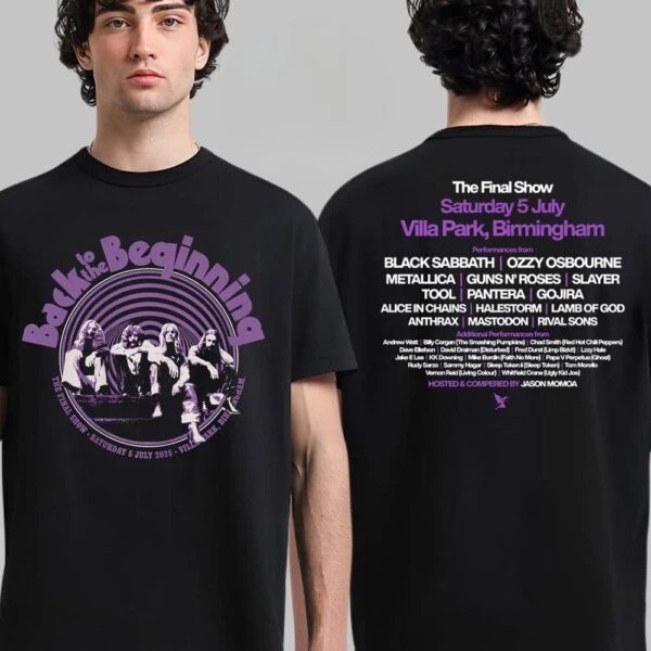 Black Sabbath en Ozzy Osbourne Back To The Beginning Merch Event Tee met lineup dubbelzijdig T-shirt Ins Y2k nieuwe gloednieuwe stijl