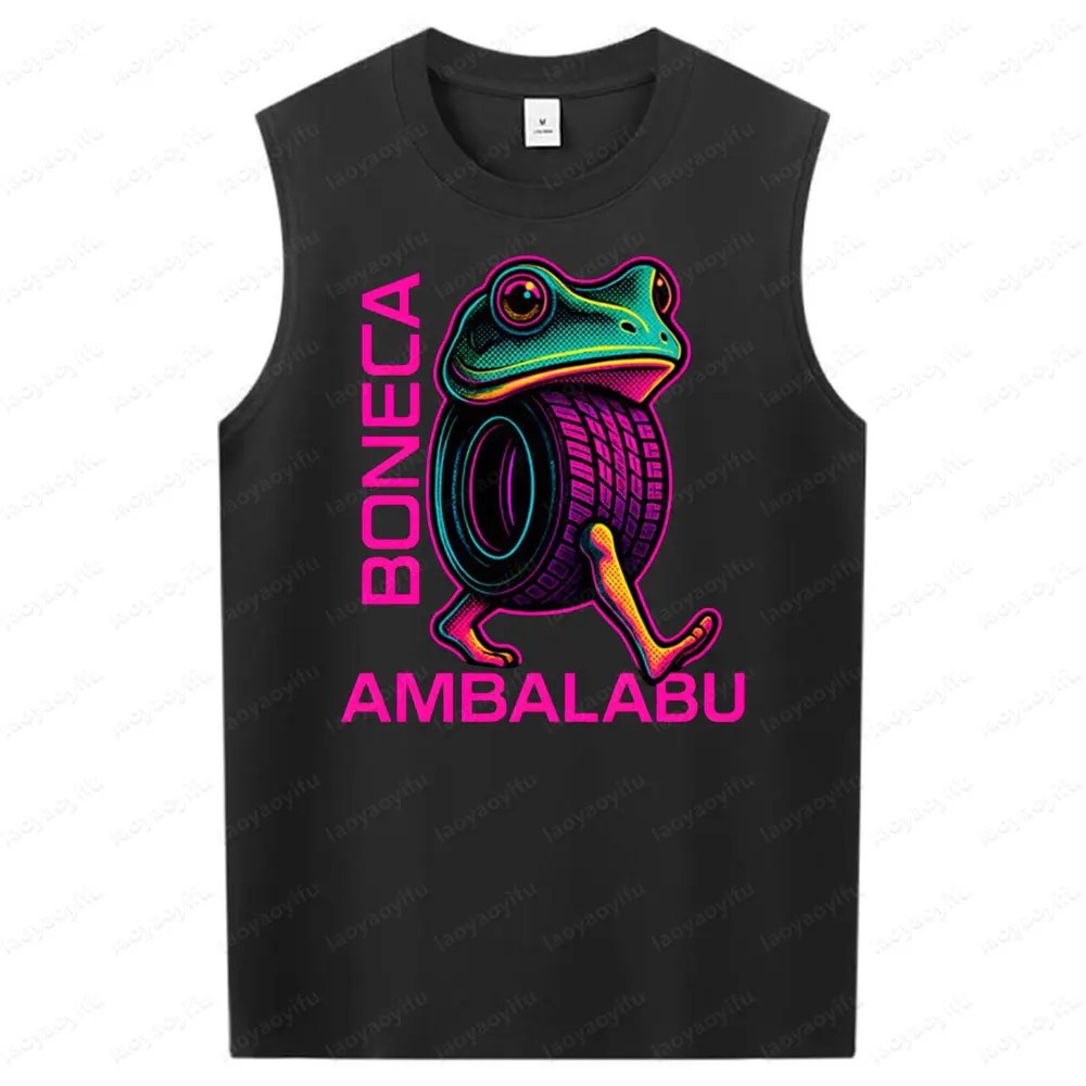 Band Kikker Grappige Meme Shirt Virale Silly Brainrot Mouwloos Vest Mannen Zomer Casual Dagelijks Leven Crewneck Katoenen Tank Tops