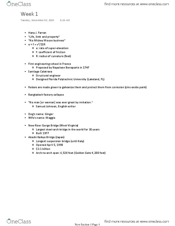 Class Notes For Civil Engineering At Cal Poly Pomona Cpp Oneclass