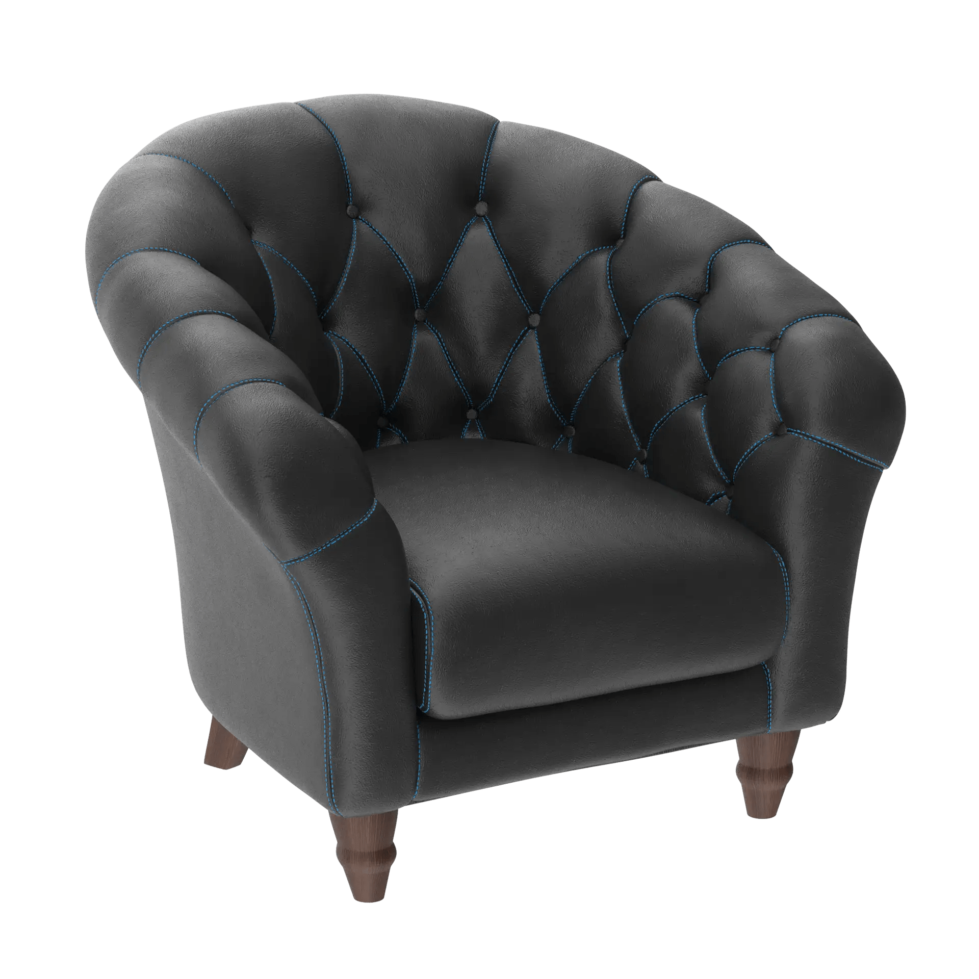 Cupcake Leather Stitching Blue