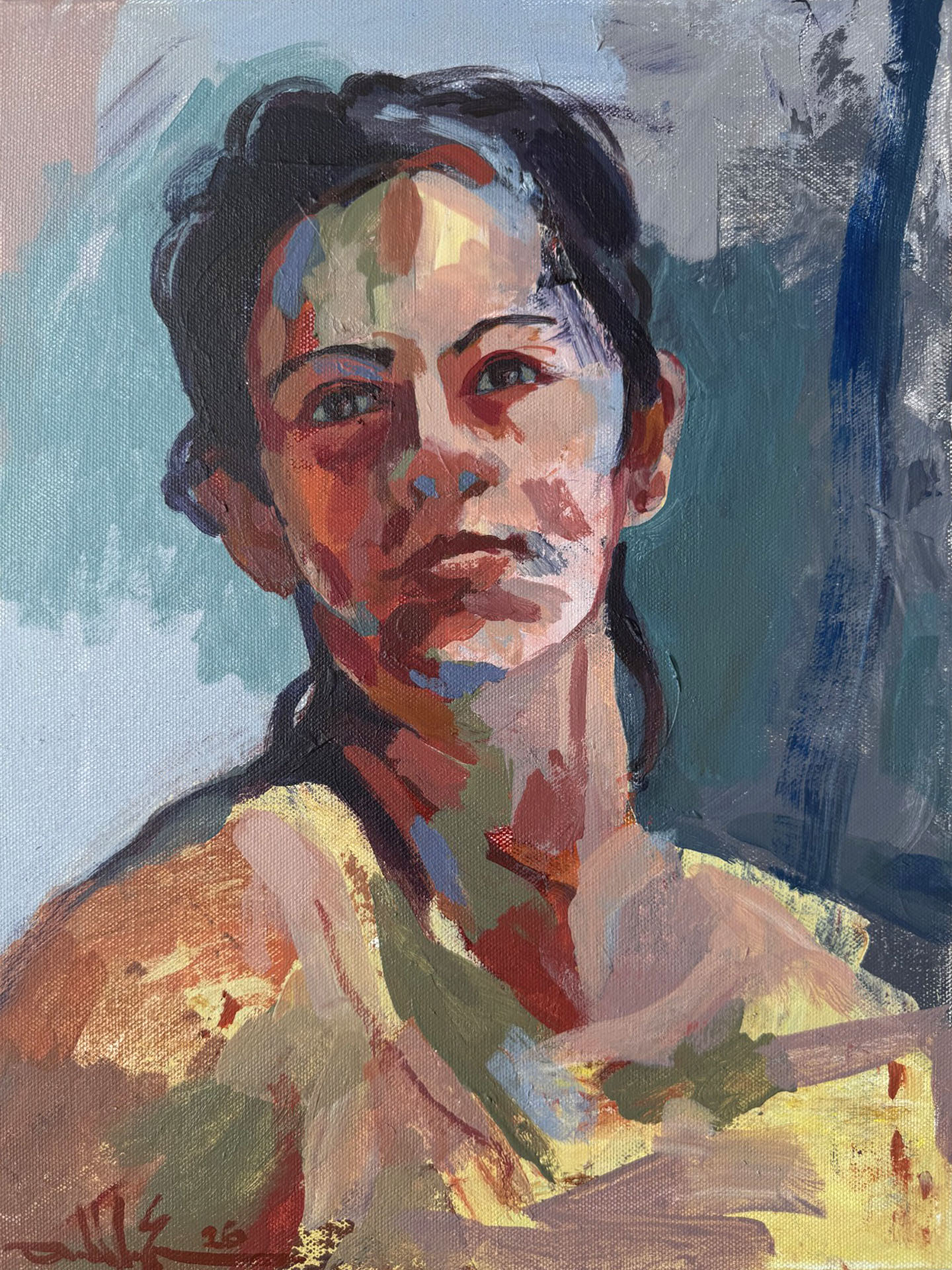 Passing Pensiveness – $250, 12" x 16", Acrylic on Canvas, 2026
