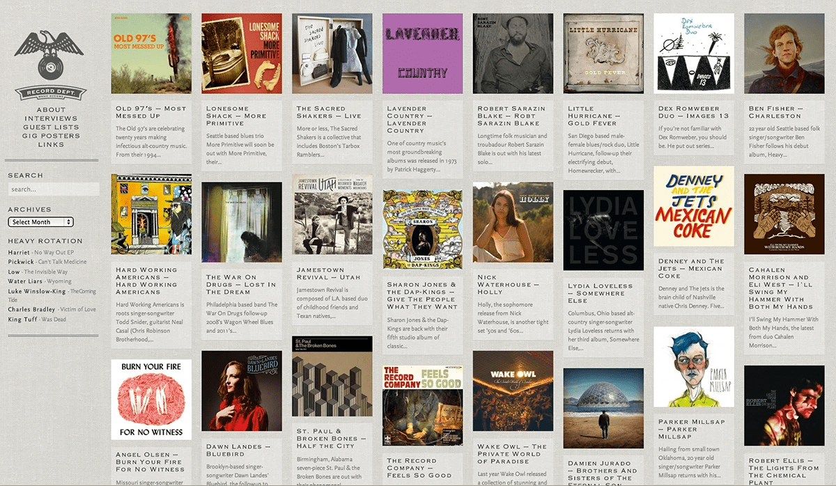 Record Dept. Website