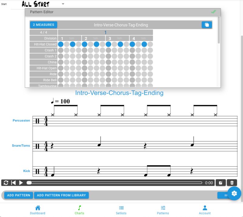 Home Drum Chart Builder - Download Classic Dark Illustration | 4K