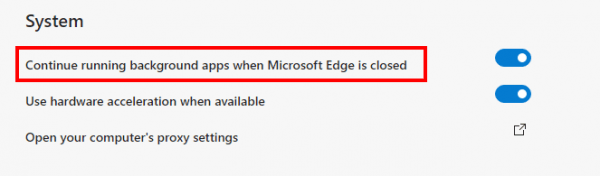 Edge Setting to turn off running in background