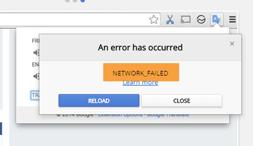 Fix NETWORK_FAILED error in Chrome browser