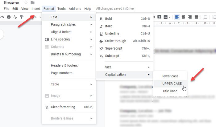 How to change the Case of Text in Word and Google Docs