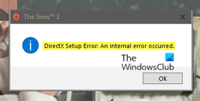DirectX Setup Error: An internal error has occurred – Origin