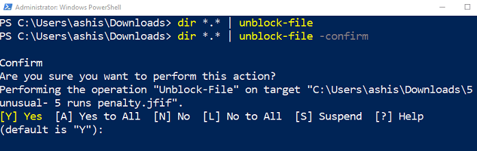 How to batch Unblock multiple files downloaded from the Internet
