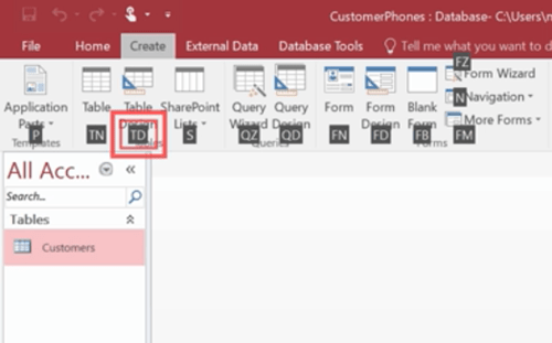 How to build Tables with Table Designer in Access