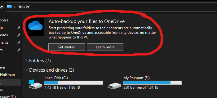 How to disable ‘Auto backup your files to OneDrive’ notification in Windows 10