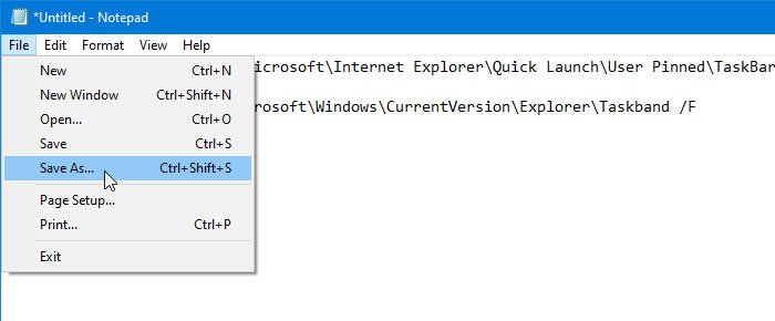 How to remove all pinned apps and reset Taskbar in Windows 10