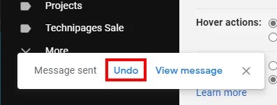 Gmail Cancel Option