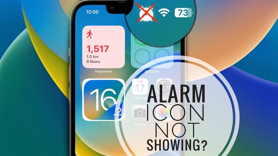 Alarm icon not showing on iPhone status bar in iOS
