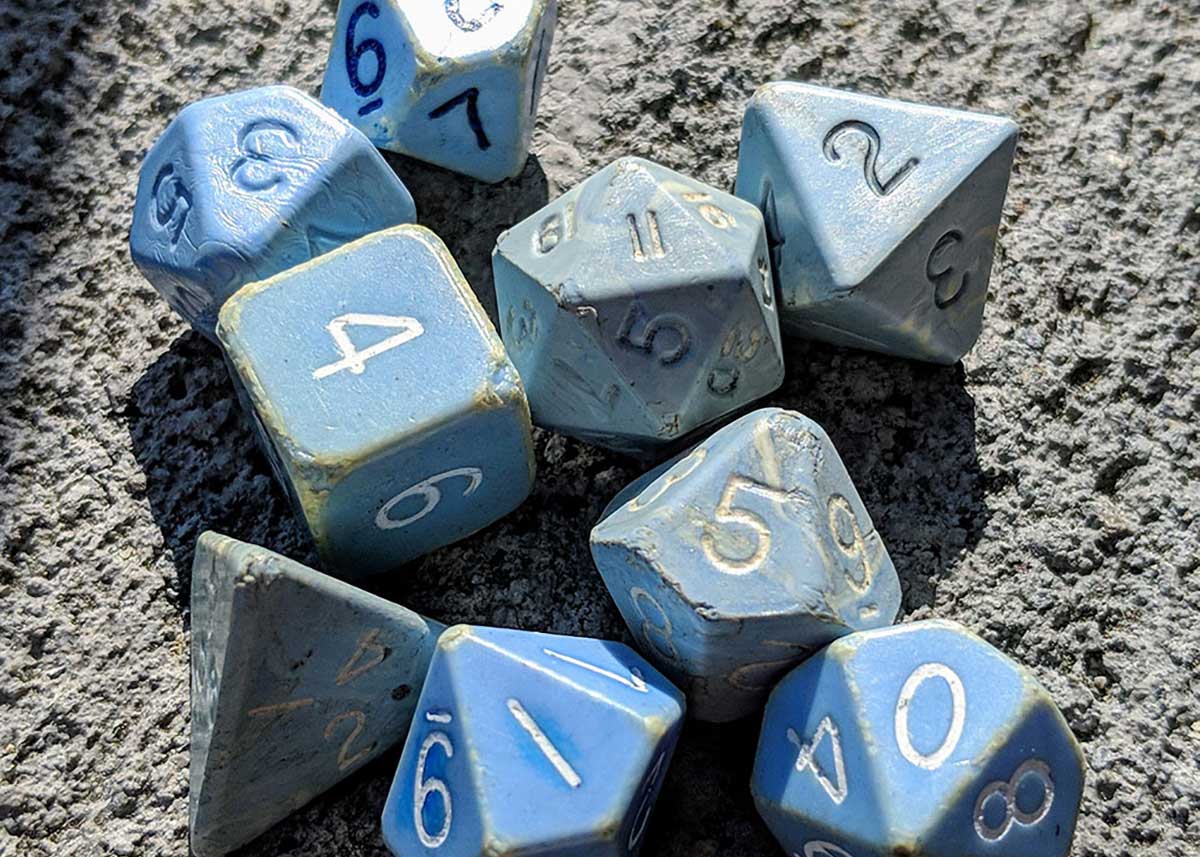 in-person dungeons & dragons dice set