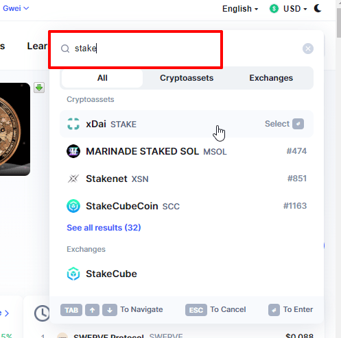 Как проверить токен на коинмаркеткап