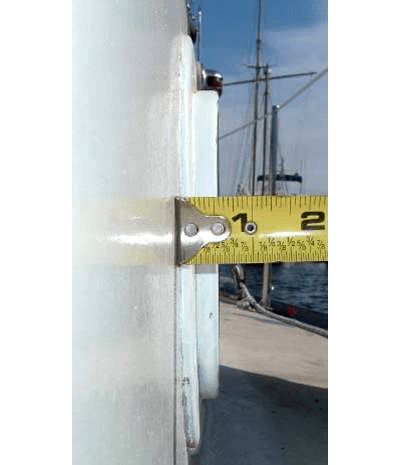 image of how to measure on the outer cabin side to the edge of the spigot.