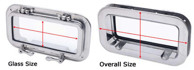 image of portlight glass size vs. overall size