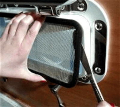 image of step 13b installing screen for Tri-Matrix portlight installation
