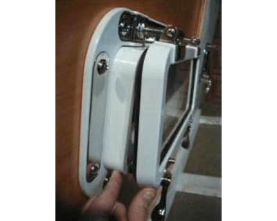 image of step 7b adjust hinge posts for Tri-Matrix portlight installation