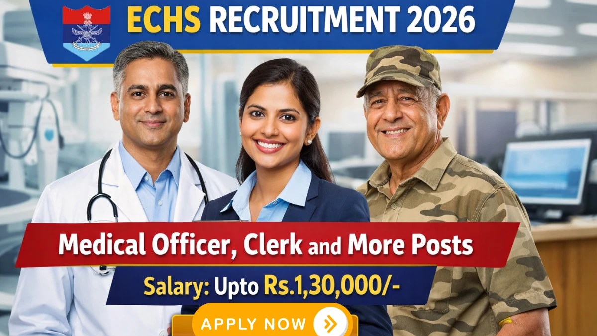 Apply for ECHS Recruitment 2026. Check eligibility, vacancy, salary, selection process and download offline application form for 58 Medical Officer, Clerk and other posts.