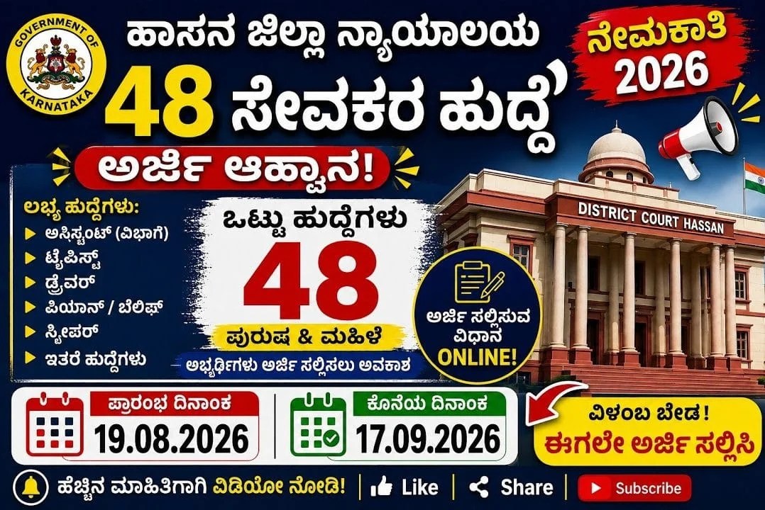 Hassan District Court Peon Recruitment 2026