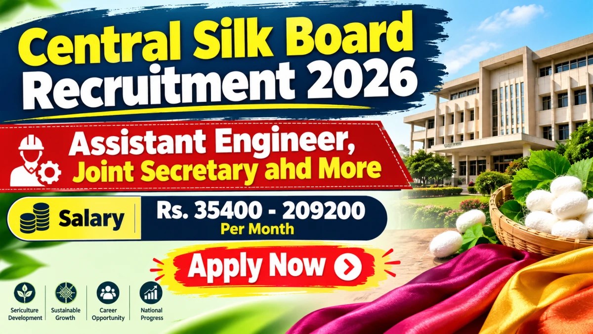 Central Silk Board Recruitment 2026 for 17 deputation vacancies