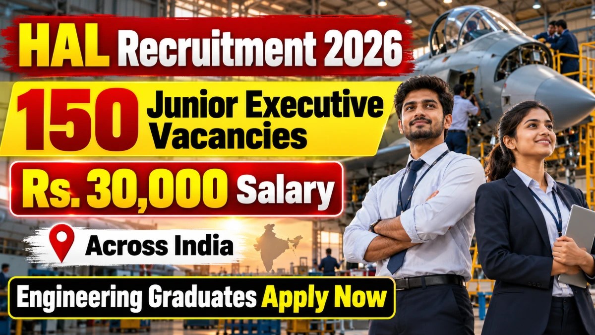 Recruitment update covering HAL Junior Executive vacancies, eligibility, salary, application dates and selection process for 2026.