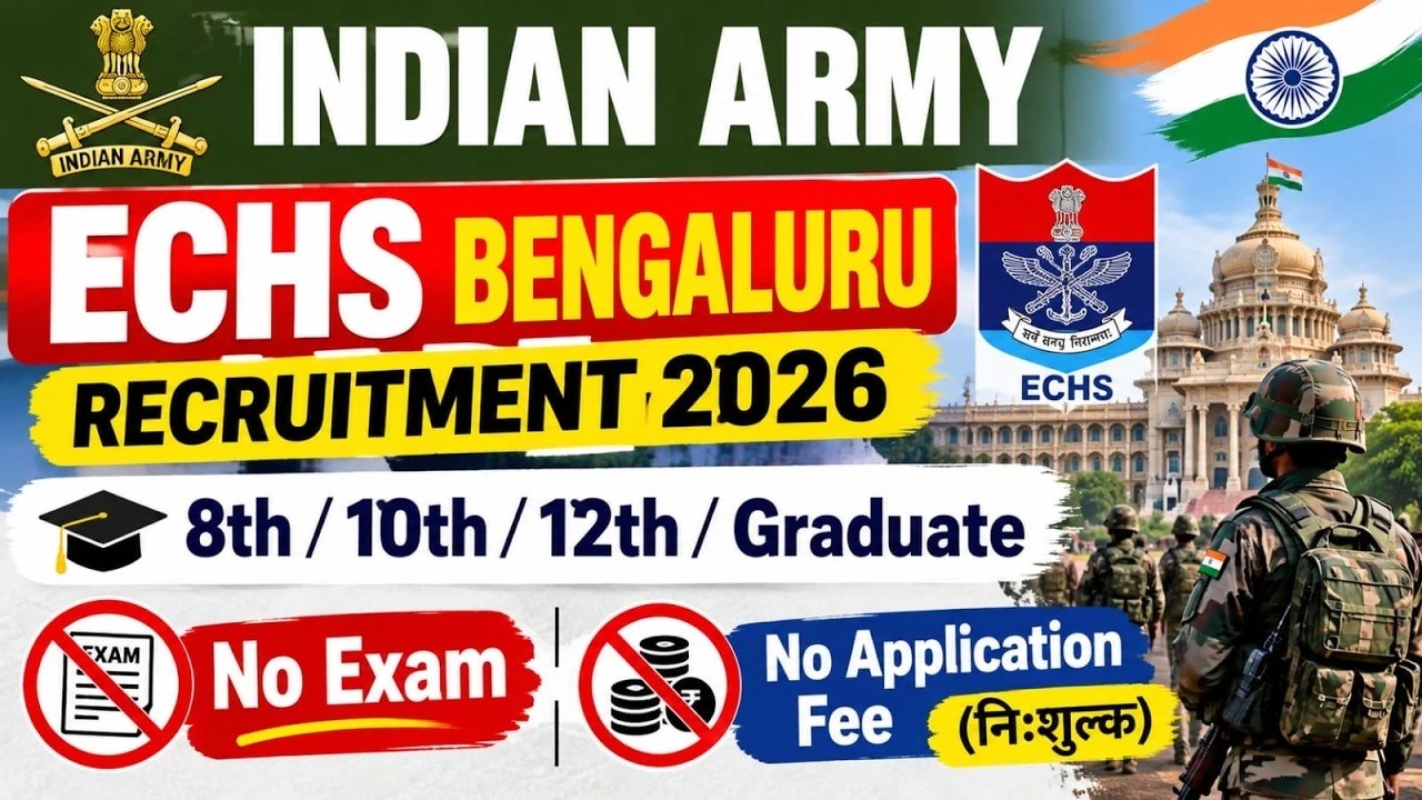 ECHS Bangalore Recruitment 2026 for 35 medical and support staff vacancies