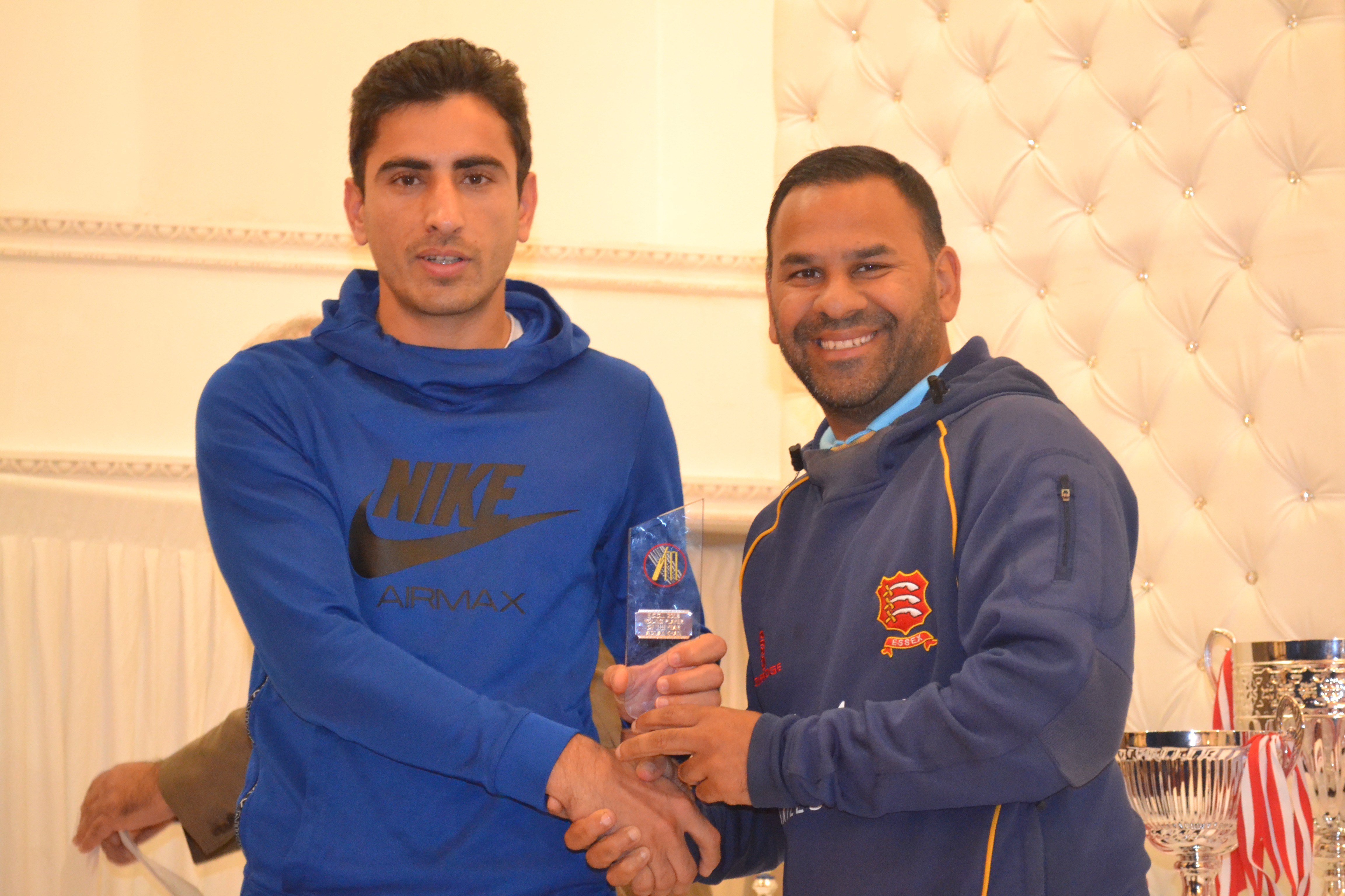 Adnan receives his award for Best Young Player 2018