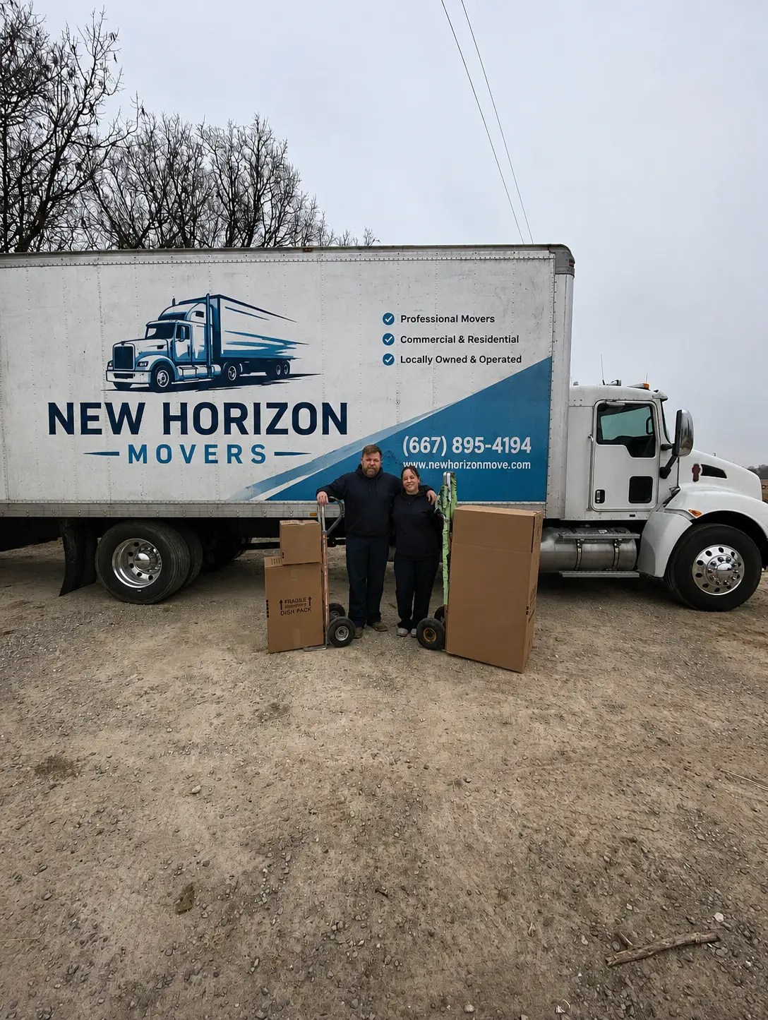 New Horizon Movers team completing a long-distance delivery