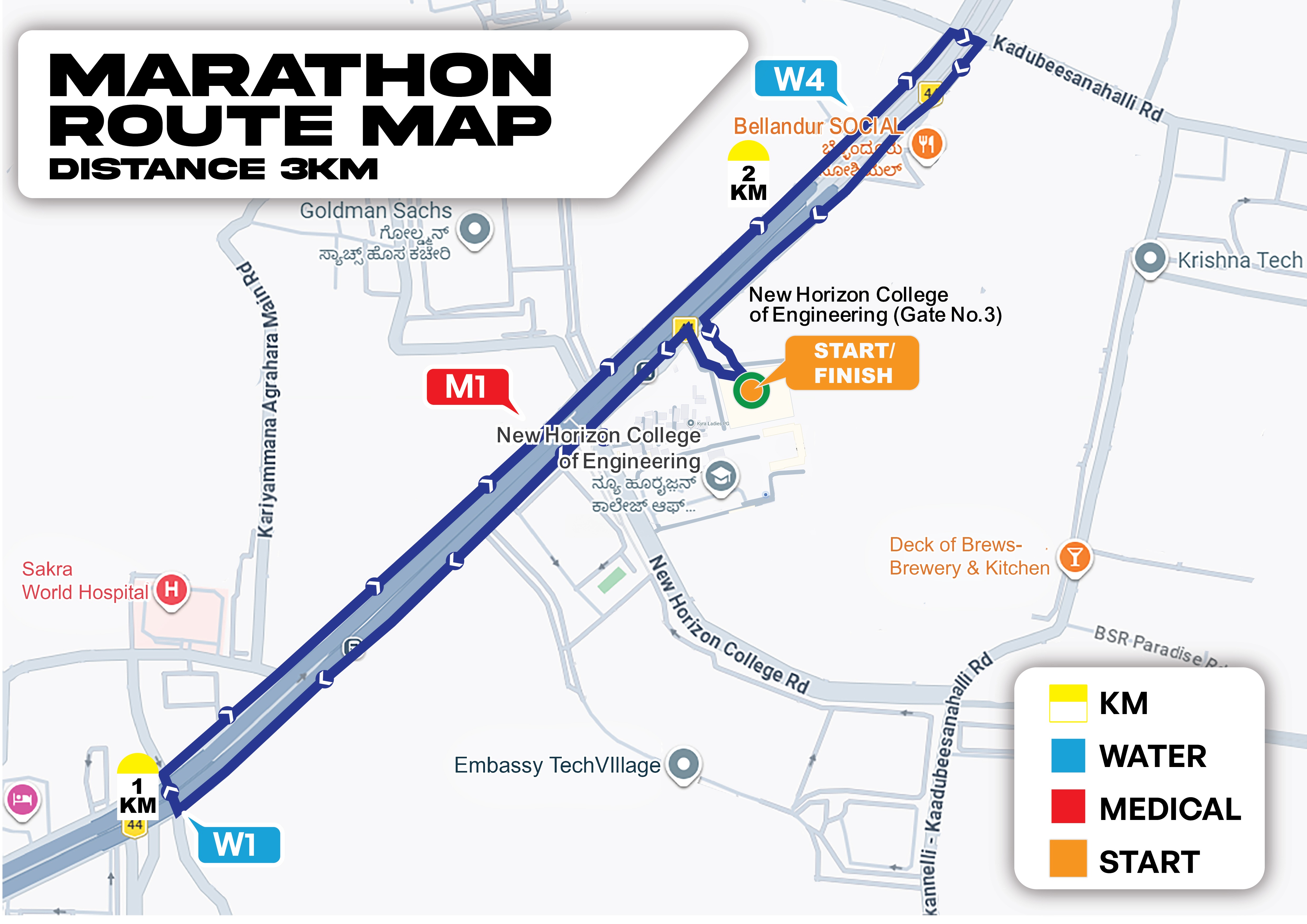 New Horizon Unity Run 2026 Route Map 3k 
