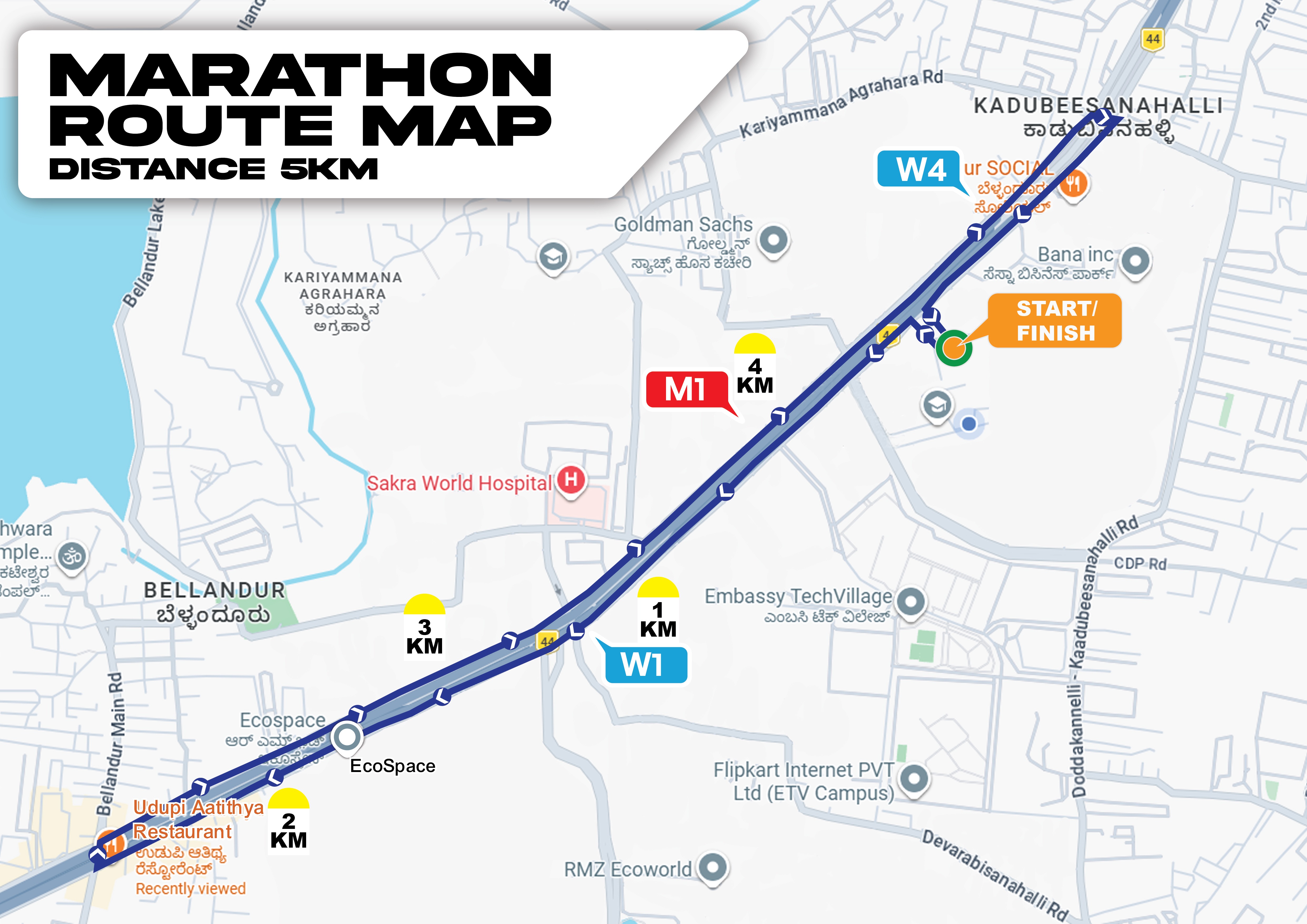 New Horizon Unity Run 2026 Route Map 5K.