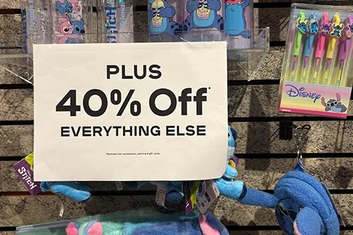 50% off all hair items and the rest of the entire store is also 40% off