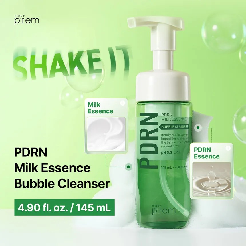 make p:rem- PDRN Milk Essence Bubble Cleanser
